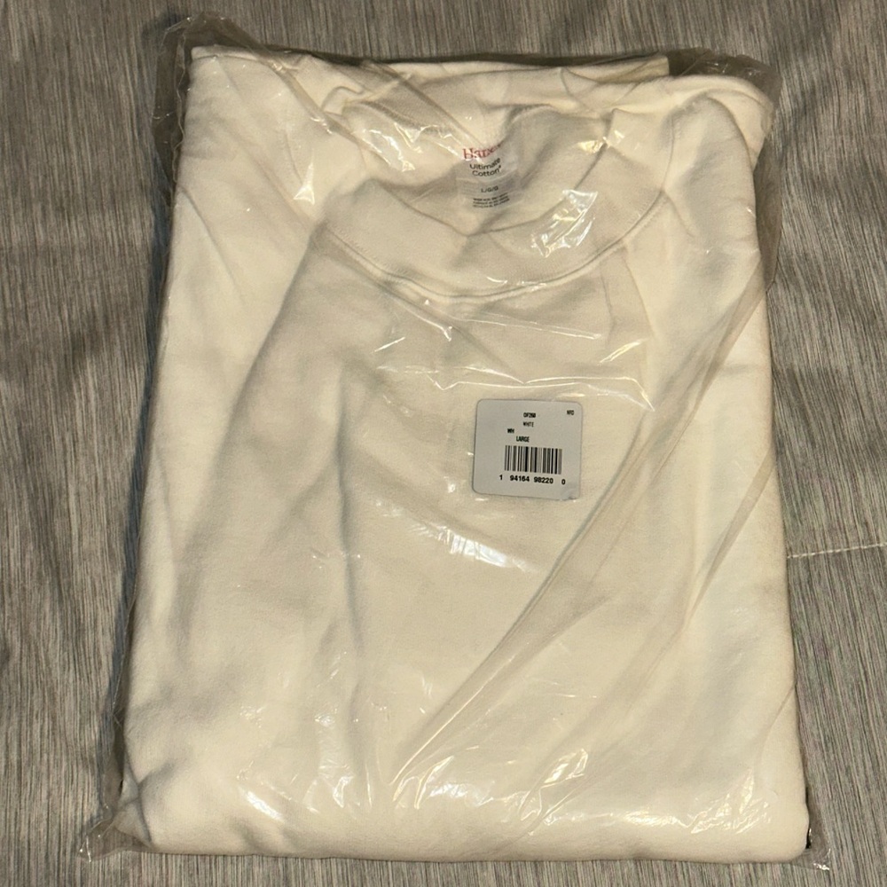 Hanes Men’s Sweatshirt - White - Size Large - NWT